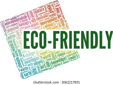 Eco Friendly vector illustration word cloud isolated on white background.