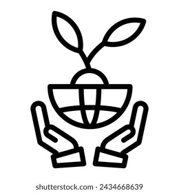 Eco Friendly Vector Line Icon Design
