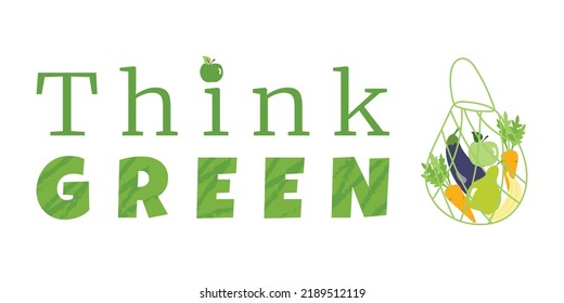 Eco friendly vector motto with ecology protection and reusing products idea. Green planet environment concept design