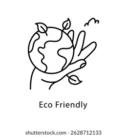 Icono de estilo de contorno de Vector ecológico. Archivo Eps 10