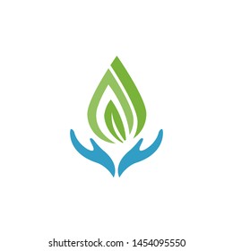 Eco Friendly Water Leaf logo design template