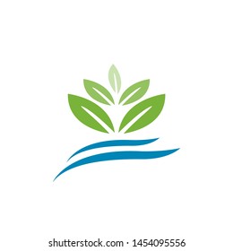 Eco Friendly Water Leaf logo design template