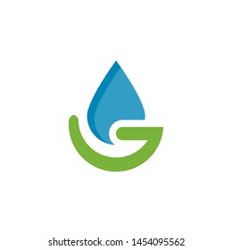 Eco Friendly Water Leaf logo design template