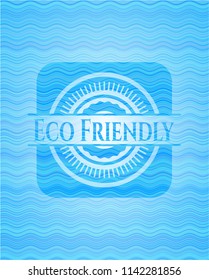 Eco Friendly water wave representation emblem background.