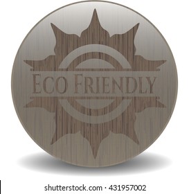 Eco Friendly wood emblem. Vintage.