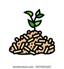 eco friendly wood pellets color icon vector. eco friendly wood pellets sign. isolated symbol illustration