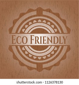 Eco Friendly wooden emblem. Retro