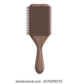 Eco friendly wooden hairbrush for hairdressing isolated on white background