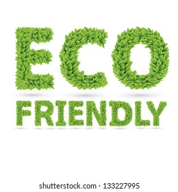 Eco Friendly Word Made Green Vector Stock Vector (Royalty Free ...