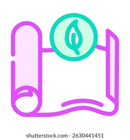 eco friendly yoga mat outdoor fitness color icon vector. eco friendly yoga mat outdoor fitness sign. isolated symbol illustration