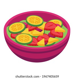 Eco fruit salad icon. Isometric of Eco fruit salad vector icon for web design isolated on white background