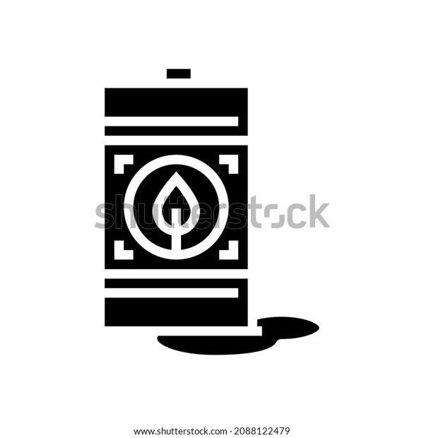 eco fuel barrel glyph\
icon vector. eco fuel barrel sign. isolated contour symbol black\
illustration