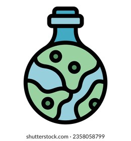 Eco fuel flask icon outline vector. Power resource. Ecology energy color flat