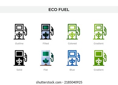 Eco fuel icon in different style. Eco fuel vector icons designed in outline, solid, colored, filled, gradient, and flat style. Symbol, logo illustration. Vector illustration