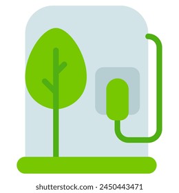 Icono de combustible ecológico con estilo plano. Conveniente para el diseño del Sitio web, el logotipo, el App y la IU.