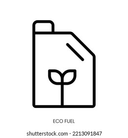 eco fuel icon. Line Art Style Design Isolated On White Background