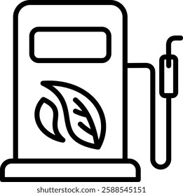 Eco Fuel Icon Line Vector Illustration