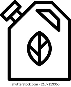 Eco Fuel Icon With Outline Style, Energy Sign And Symbol Isolated On White Background