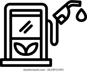Eco Fuel Icon Outline Vector Illustration