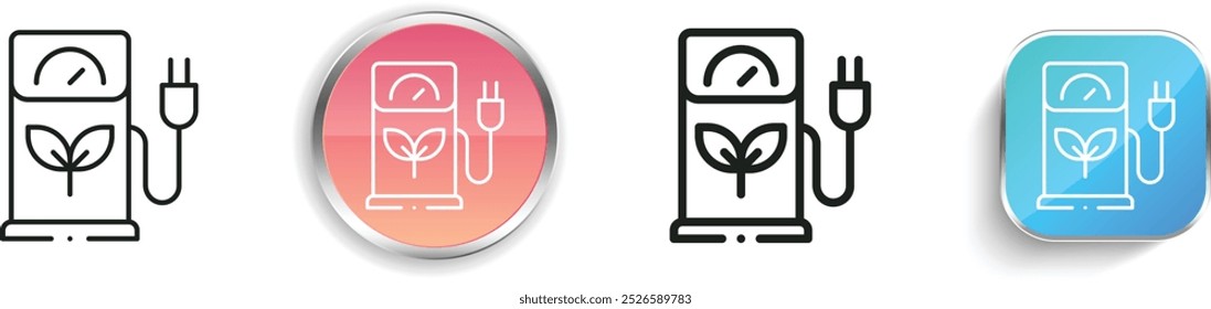 eco fuel icon. Thin Linear, Regular and Button Style Design Isolated On White Background