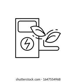 Combustible ecológico, icono de las hojas. Iconos de línea simple, ecología de vector de esquema para ui y ux, sitio web o aplicación móvil