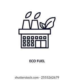 eco fuel outline icon.  Thin line icon from ecology collection. Editable vector isolated on white background