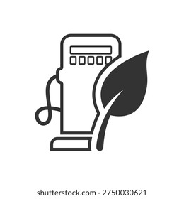 Eco fuel pump icon symbolizing sustainable energy transition