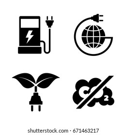 Eco fuel. Simple Related Vector Icons Set for Video, Mobile Apps, Web Sites, Print Projects and Your Design. Black Flat Illustration on White Background.