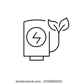 eco fuel thin outline icon vector design good for website and mobile app