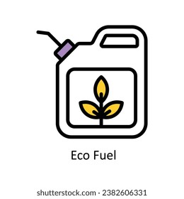 Eco Fuel vector Filled outline Design illustration. Symbol on White background EPS 10 File 