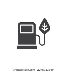 Icono del vector del combustible ecológico. signo plano relleno para concepto móvil y diseño web. Icono de glifo de la estación de gas ecológica. Símbolo, ilustración del logotipo. Gráficos vectoriales