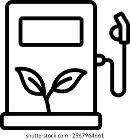Eco Fuel Vector Lineal Icon On White Background.