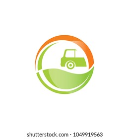 Eco future car concept logo template design vector