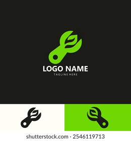 eco garage logo design vector