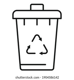 Eco garbage bin icon. Outline eco garbage bin vector icon for web design isolated on white background