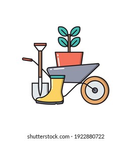 Eco Gardening Concept Icon isolated on white background. Vector Illustration EPS10