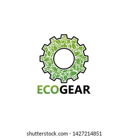 Eco Gear Logo Template Design Vector, Emblem, Design Concept, Creative Symbol, Icon