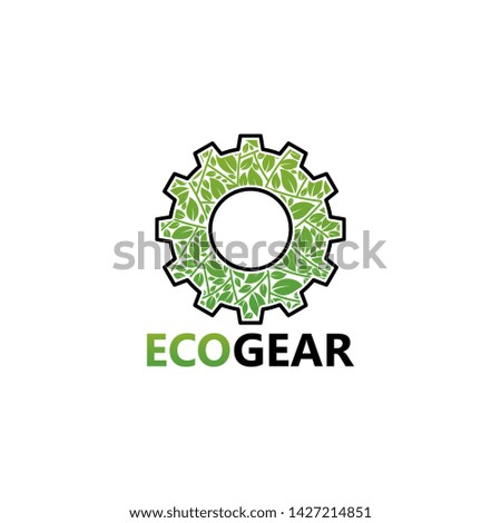 Eco Gear Logo Template Design Vector, Emblem, Design Concept, Creative Symbol, Icon