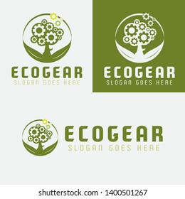 Eco Gear Logo Template Vector