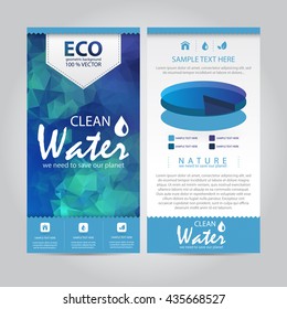 eco geometric vector leaflet, clean water