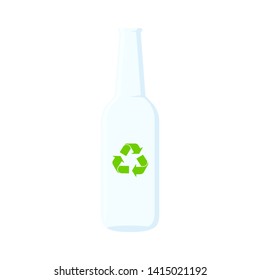 eco glass bottle in flat style, vector illustration