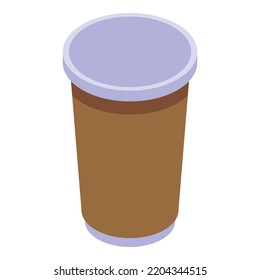Icono de vidrio ecológico. Isométrico del icono del vector de vidrio ecológico para el diseño web aislado en fondo blanco