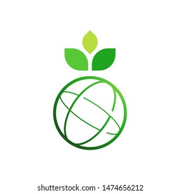 Eco Global Logo template vector clean world icon design