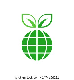 Eco Global Logo template vector clean world icon design