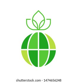Eco Global Logo template vector clean world icon design