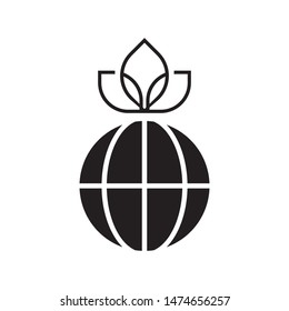 Eco Global Logo template vector clean world icon design