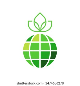 Eco Global Logo template vector clean world icon design