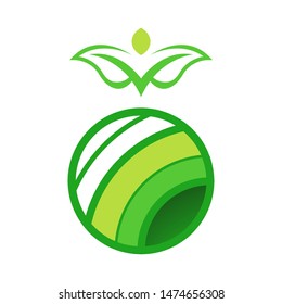 Eco Global Logo template vector clean world icon design