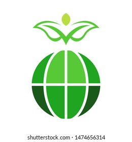 Eco Global Logo template vector clean world icon design