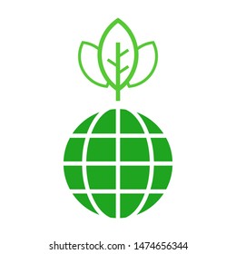 Eco Global Logo template vector clean world icon design